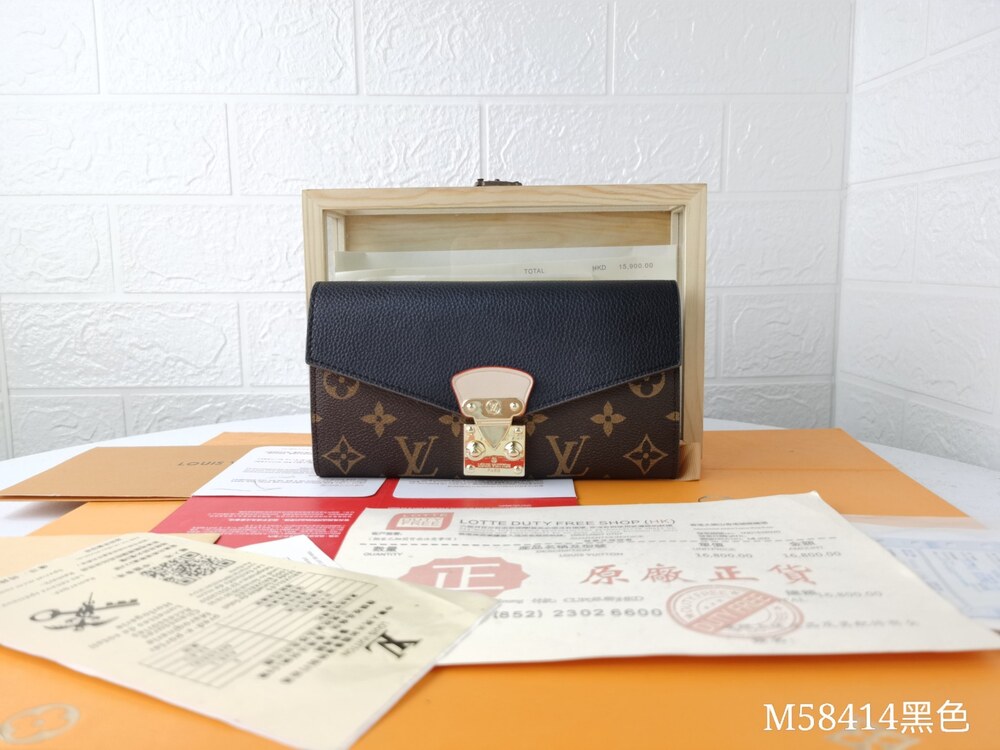 Louis Vuitton Monogram Portefeuille Juliette Long Wallet in Black